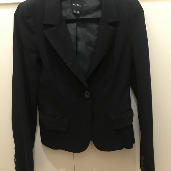XOXO Classic Collared Single-Button Blazer M Black - Picture 1 of 8